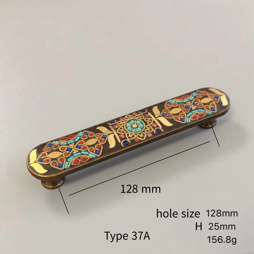 Knobelle Mosaïque Vintage Mosaikschrankknopf & Schubladengriff – Dekorativer Messingbeschlag