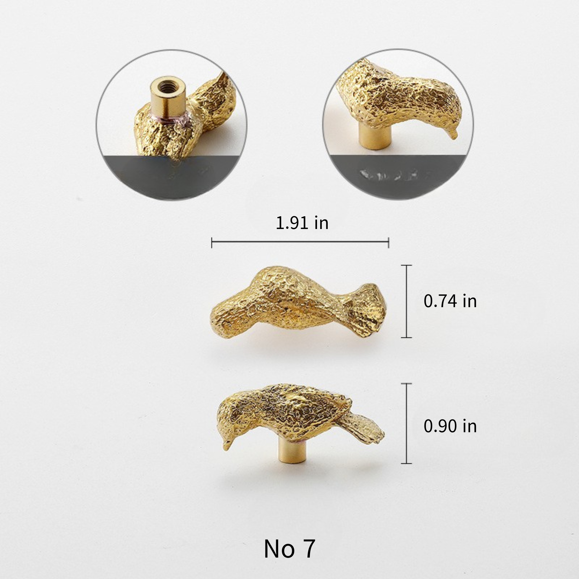 Knobelle Brass Bird Knob – Vintage Cabinet Knob, Nature Inspired Drawer Pull, Whimsical Gold Accent