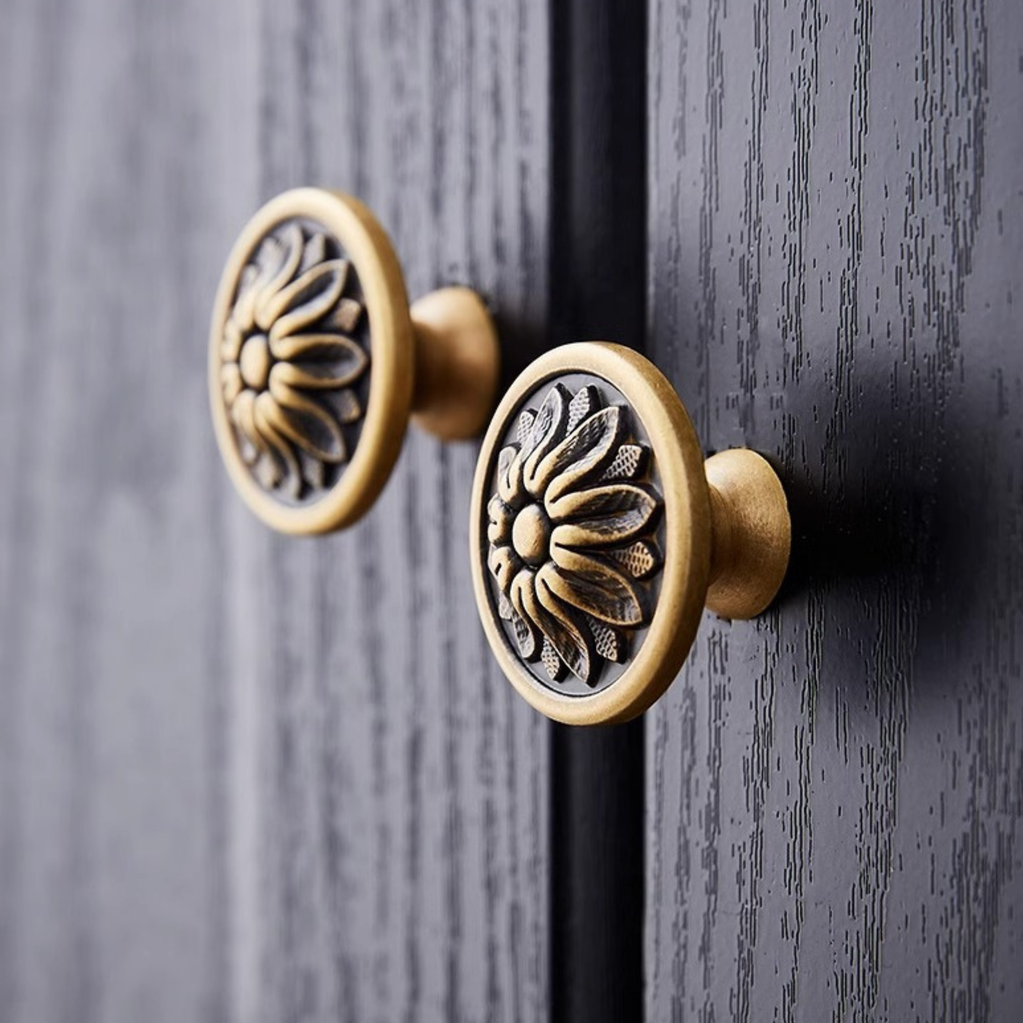 Knobelle Botanique – Antique Brass Cabinet Knobs | Vintage European Drawer Pulls for Cabinets, Dressers & Wardrobes