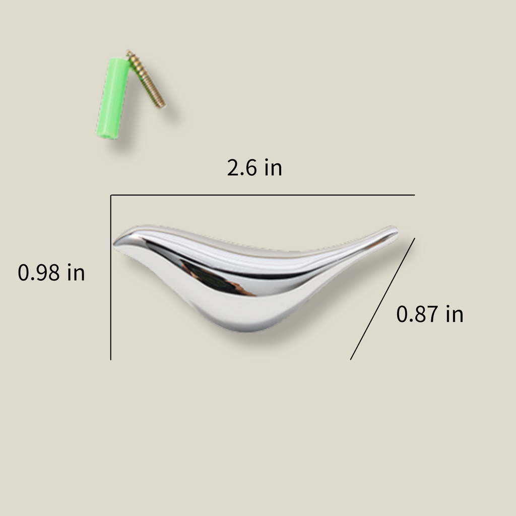 Knobelle Crysta Chrome Bird Knob – Minimalist Cabinet Pull for Kids Room & Wall Hook