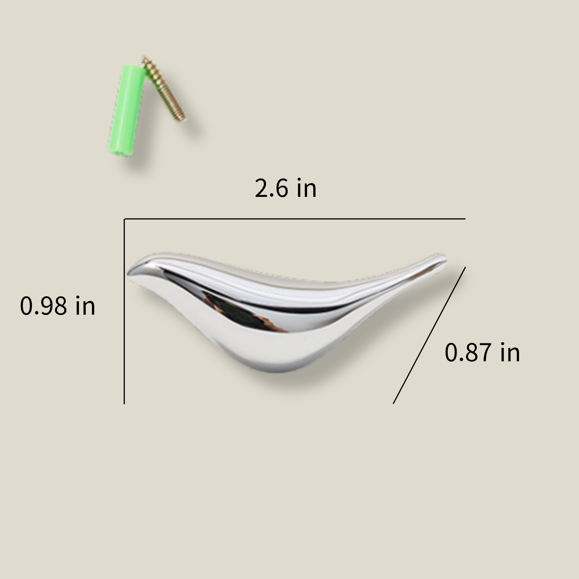 Knobelle Crysta Chrome Bird Knob – Minimalist Cabinet Pull for Kids Room & Wall Hook