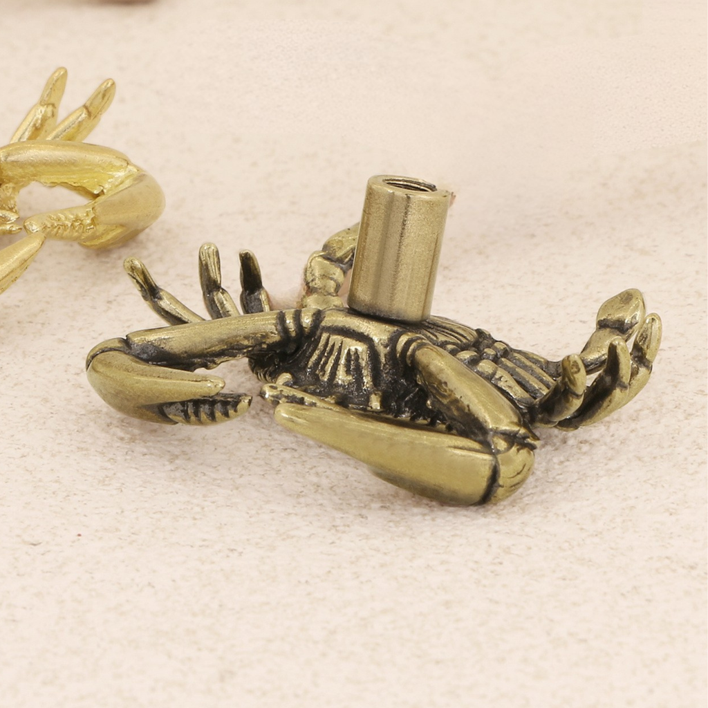 Knobelle Massiver Messing-Krebs-Möbelknauf – Vintage Coastal Schubladengriff, nautische Tierbeschläge, vom Meer inspirierter Akzent
