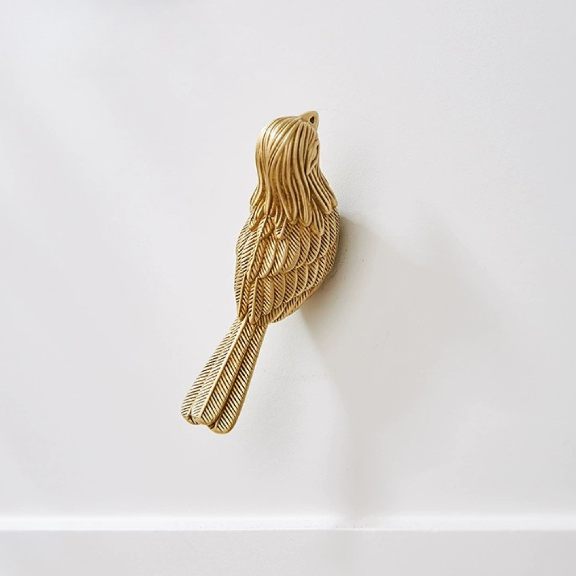 Knobelle Massiver Messing-Vogel-Schrankknauf – Vintage Gold Schubladengriff, Skulpturierte Tierbeschläge, Verspielter Wohnakzent