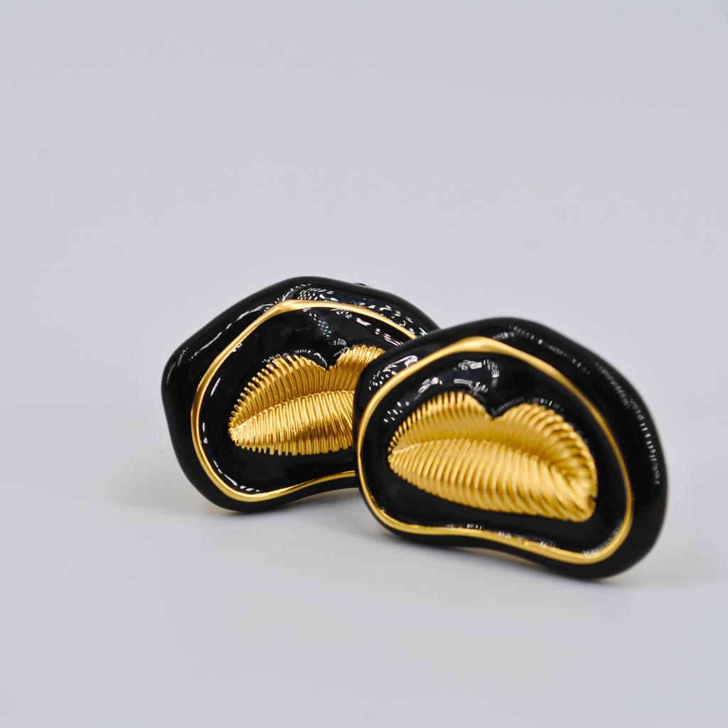 knobelle Schwarz-Goldener Harzknopf – Moderner Schrankgriff, Künstlerischer Wohnakzent