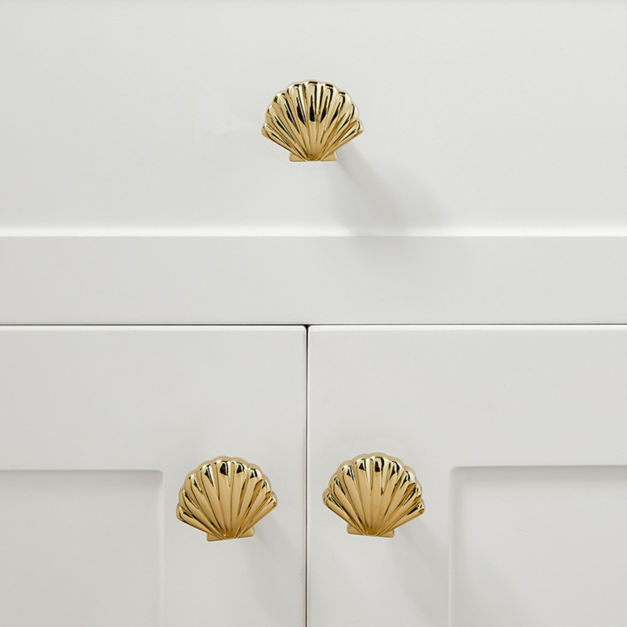 Knobelle Auréa  Marine Shell Cabinet Knob – Gold & Silver Seashell Drawer Pull | Golden Creatures Collection
