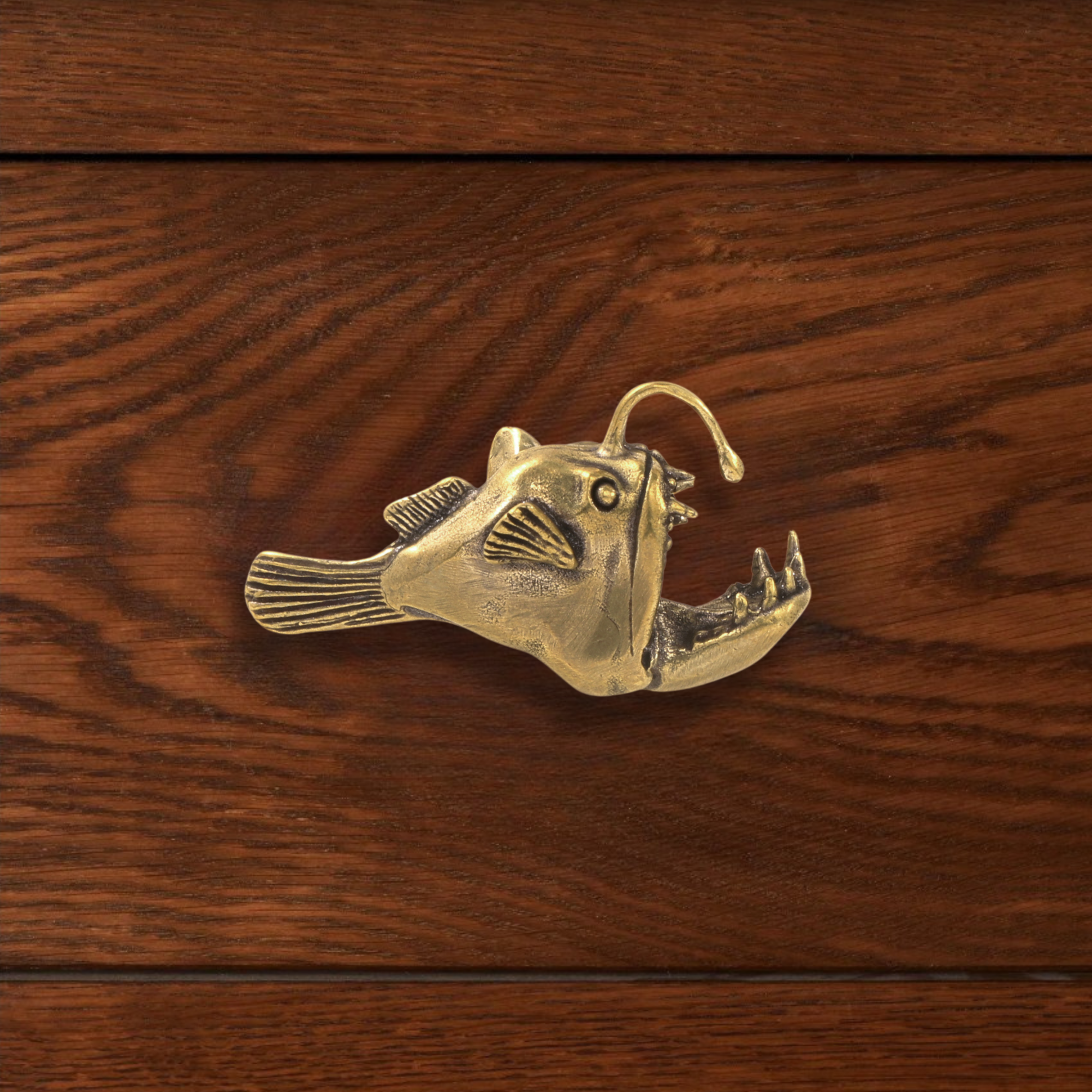 knobelle Anglerfish Brass Cabinet Knob - Ocean-Inspired Drawer Pull