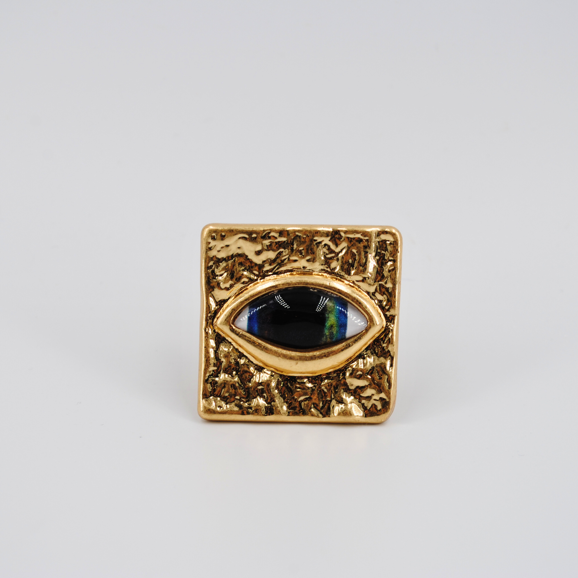 Knobelle Brass Eye Knob – Modern Drawer Pull, Textured Cabinet Handle, Artistic Home Accent