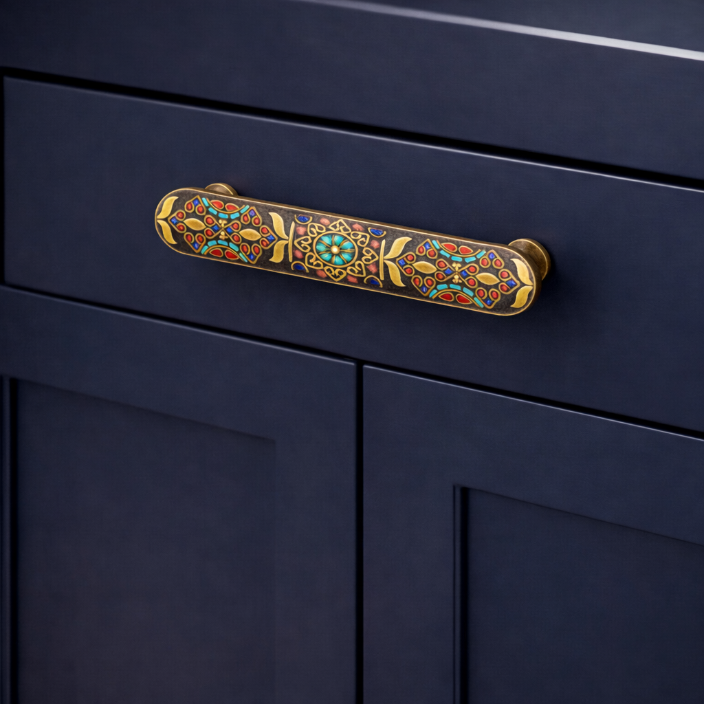 Knobelle Mosaïque Vintage Mosaic Cabinet Knob & Drawer Pull – Decorative Brass Hardware