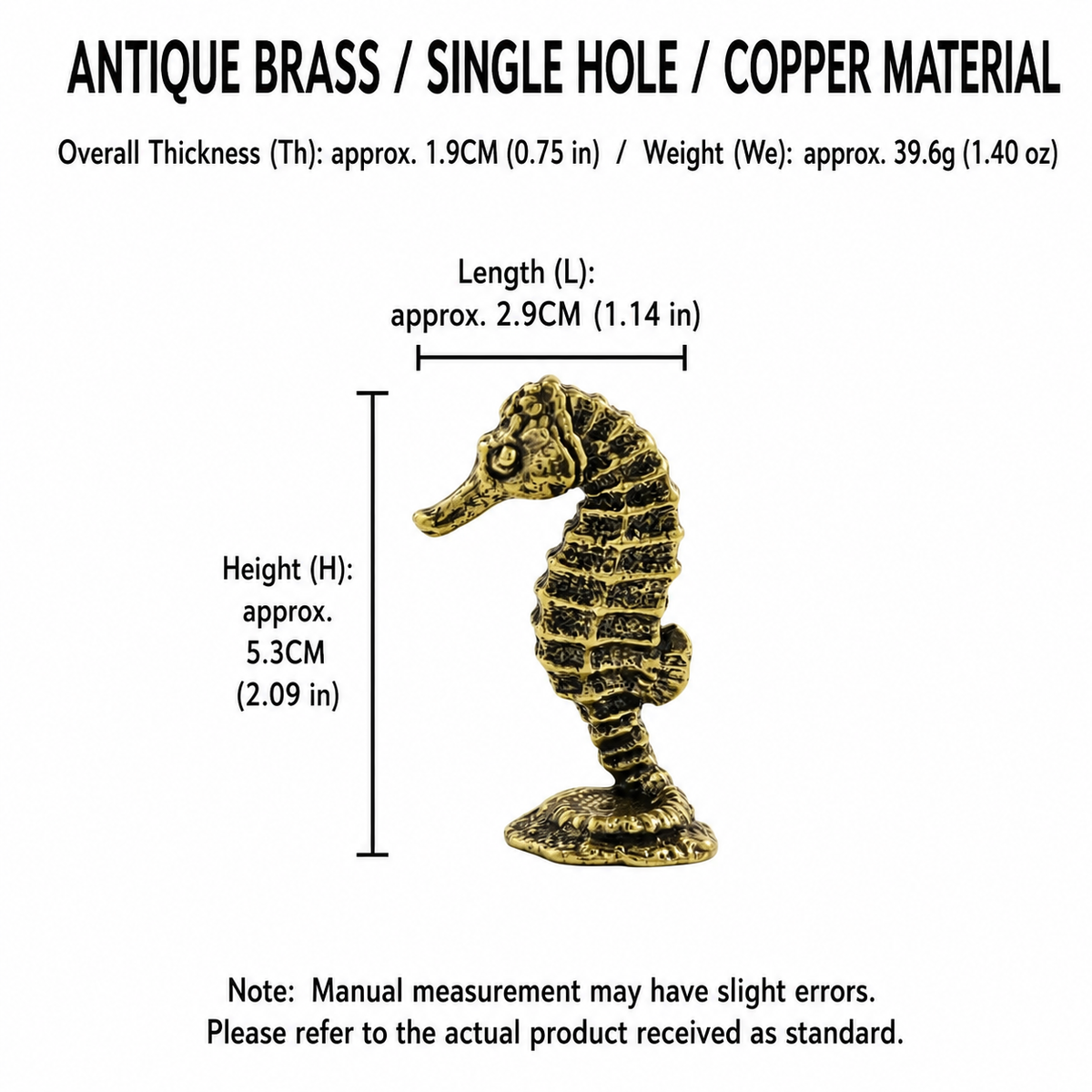 Knobelle Gold-Tone Seahorse Cabinet Knob for Drawers