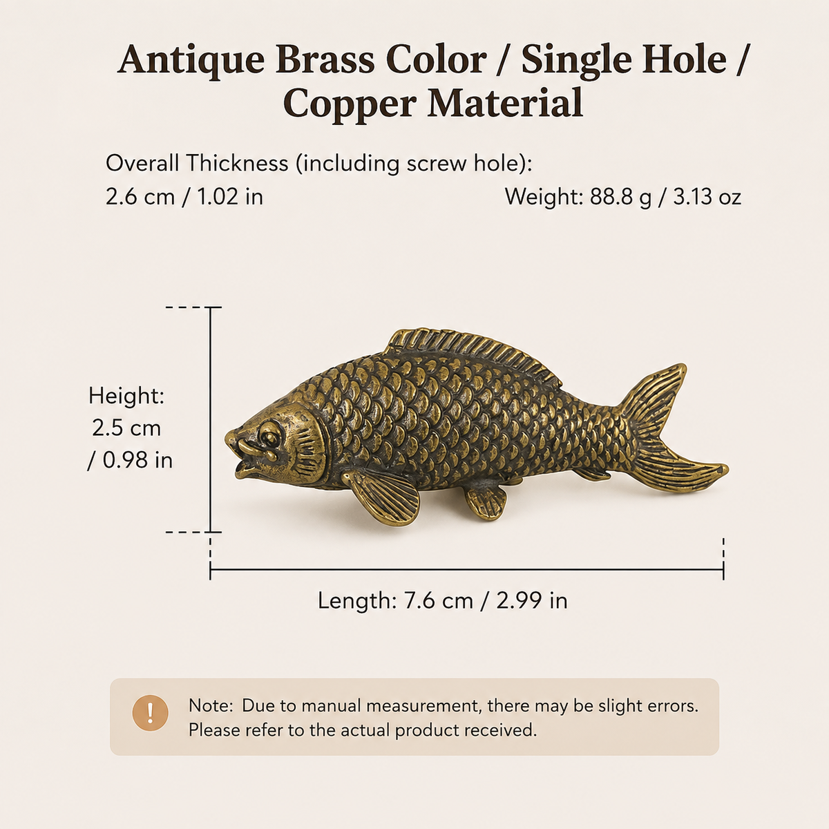 Knobelle Gold-Tone Sculpted Fish Cabinet Pull for Drawers