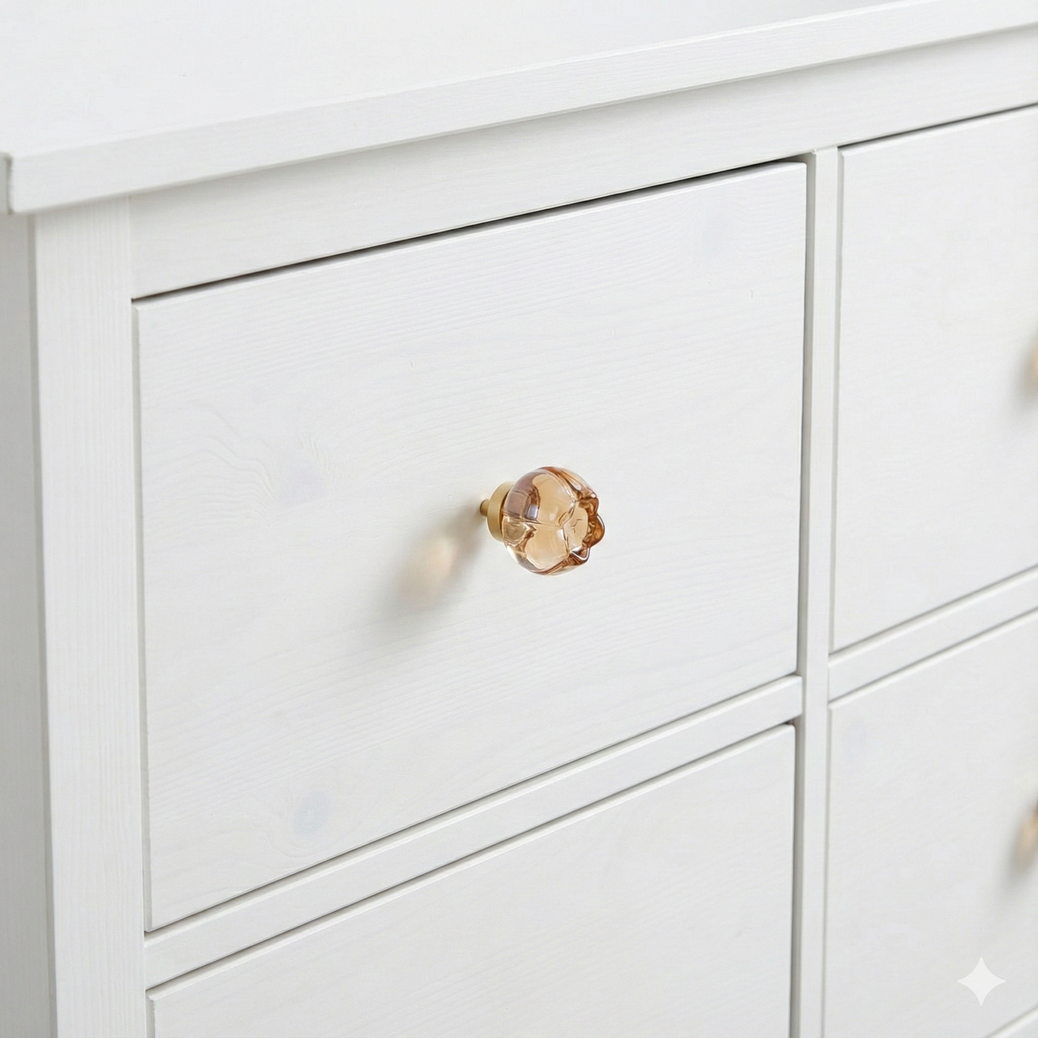 Knobelle Crystal Glass Cabinet Knob with Brass Base: Animal & Floral Drawer Pull
